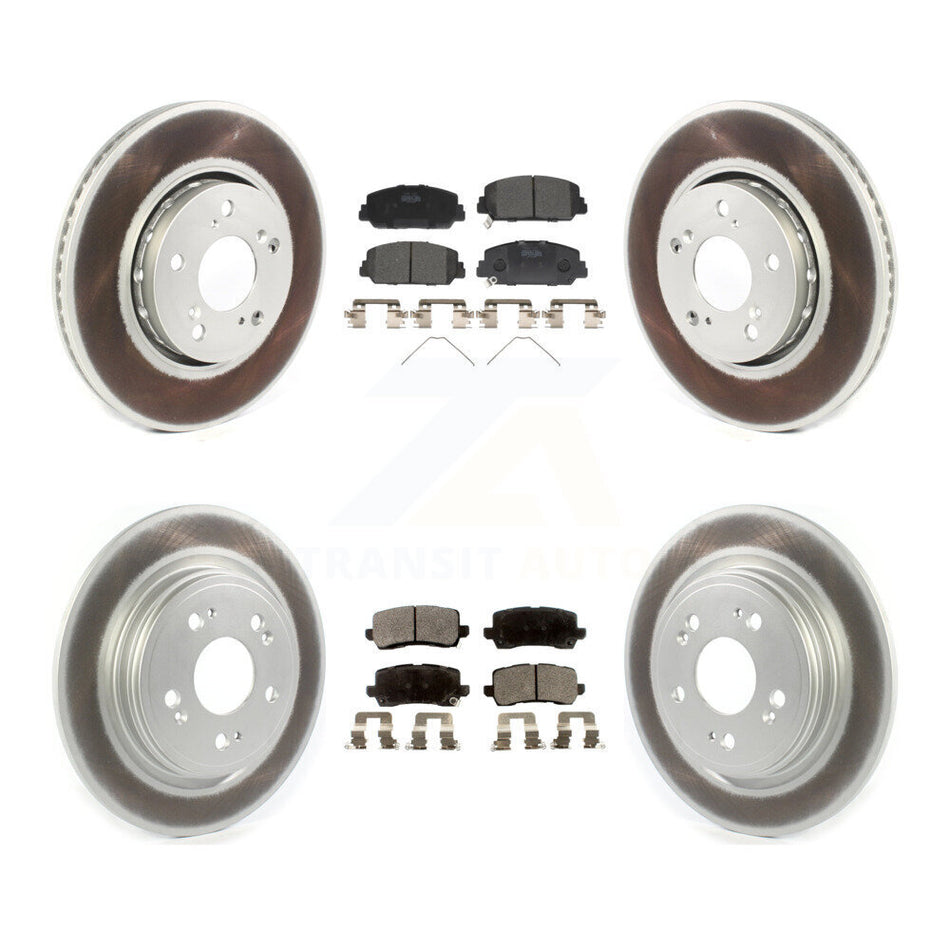 Front Rear Coated Disc Brake Rotors And Ceramic Pads Kit For Acura RLX KGT-102363