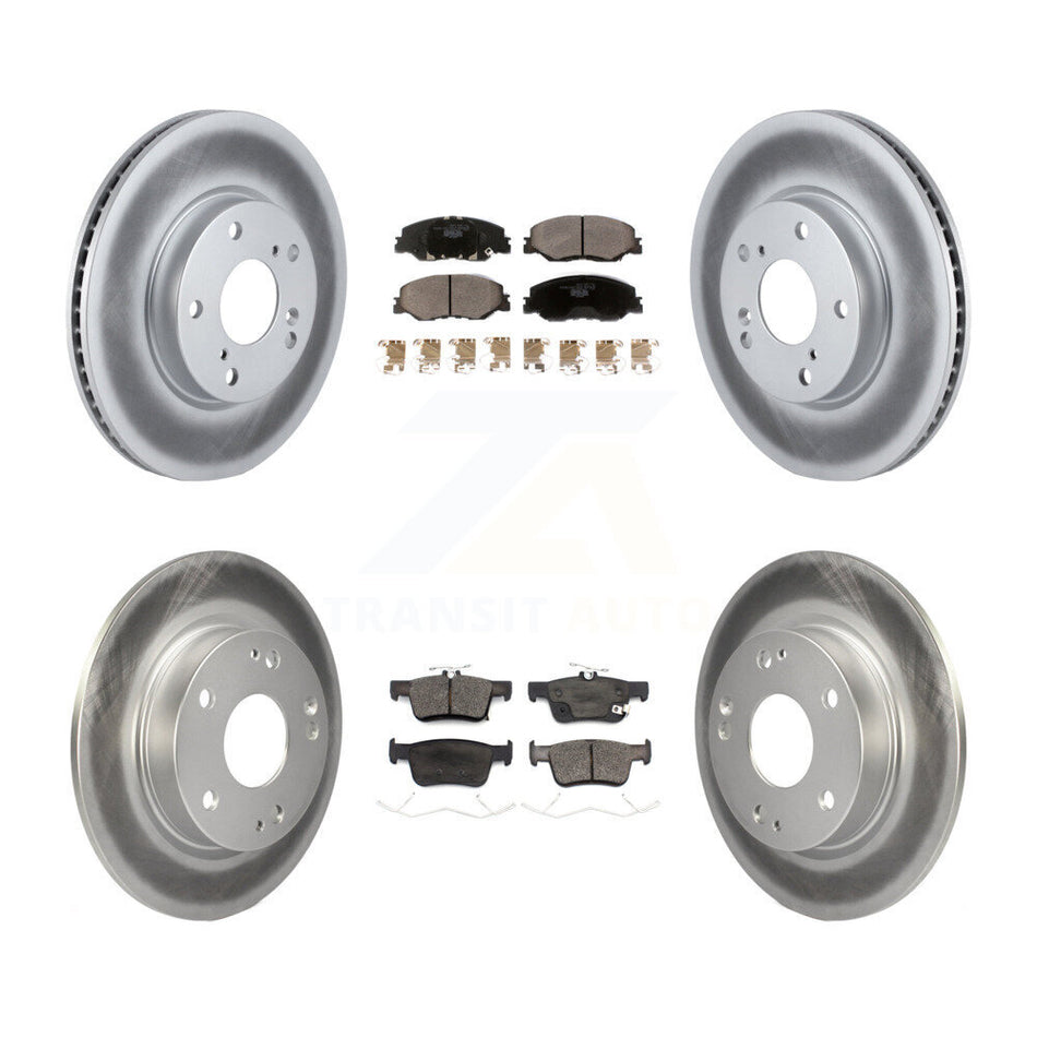 Front Rear Coated Disc Brake Rotors And Ceramic Pads Kit For 2019-2022 Honda Insight KGT-102364