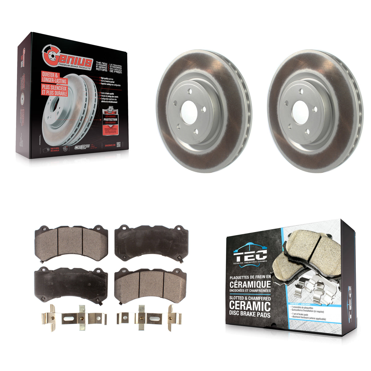 Front Coated Disc Brake Rotors And Ceramic Pads Kit For Jeep Grand Cherokee Dodge Durango KGT-102366
