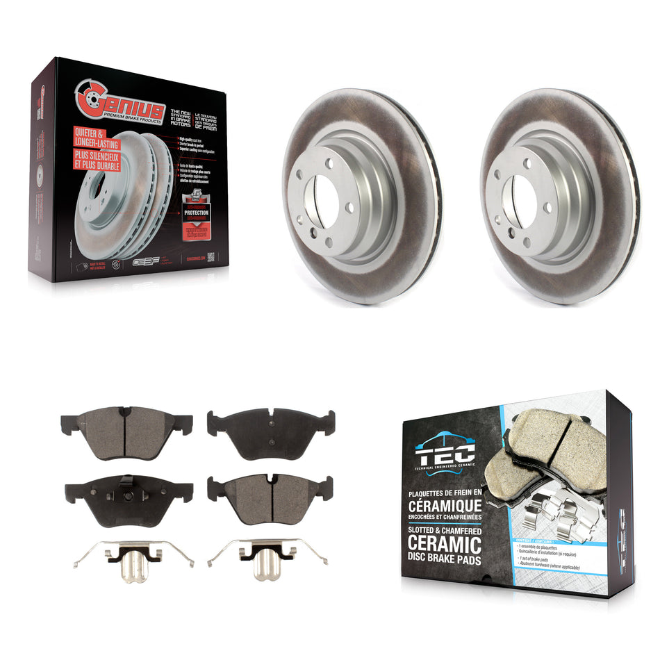 Front Coated Disc Brake Rotors And Ceramic Pads Kit For BMW X1 330i 330xi KGT-102367