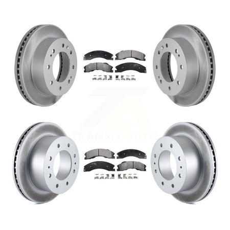 Front Rear Coated Brake Rotors Ceramic Pad Kit For GMC Chevrolet Sierra 2500 HD Silverado KGT-102387
