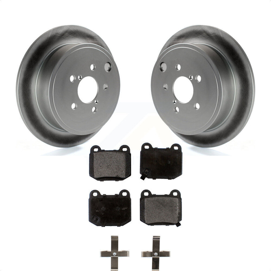 Rear Coated Disc Brake Rotors Ceramic Pad Kit For 2014 Subaru WRX With 17\\" Factory Wheels KGT-102389