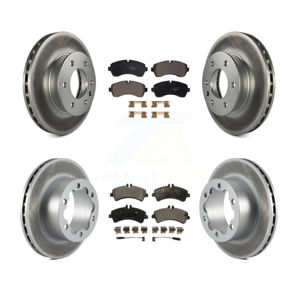 Front Rear Coat Brake Rotors Ceramic Pad Kit For Sprinter 3500 Mercedes-Benz Dodge 3500XD KGT-102393