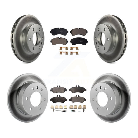 Front Rear Coated Disc Brake Rotor & Ceramic Pad Kit For Dodge Sprinter 3500 Freightliner KGT-102395
