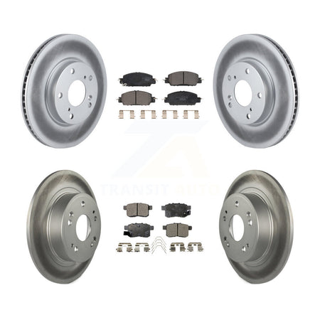 Front Rear Coated Disc Brake Rotors And Ceramic Pads Kit For 2017 Honda Accord LX-S KGT-102411