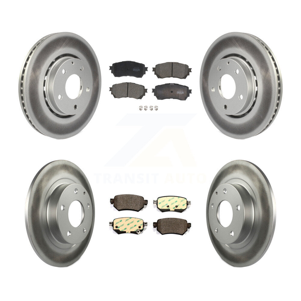 Front Rear Coated Brake Rotor & Ceramic Pad Kit For 2019-2021 Mazda 6 Naturally Aspirated KGT-102415
