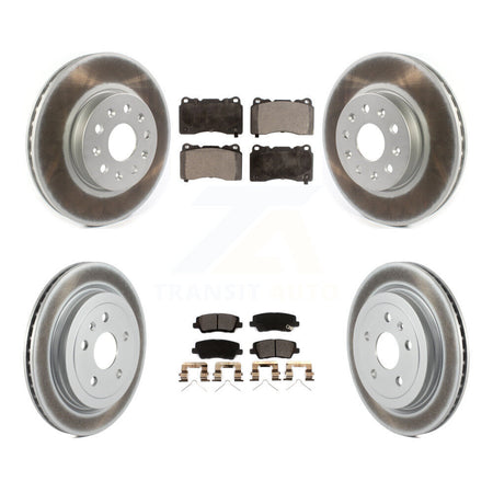 Front Rear Coated Disc Brake Rotors And Ceramic Pads Kit For Cadillac CTS KGT-102420