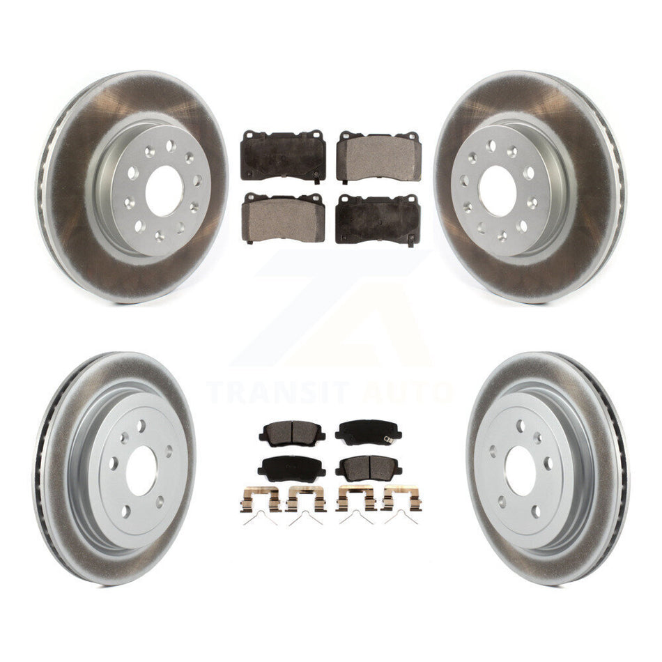 Front Rear Coated Disc Brake Rotors And Ceramic Pads Kit For Cadillac CTS KGT-102420