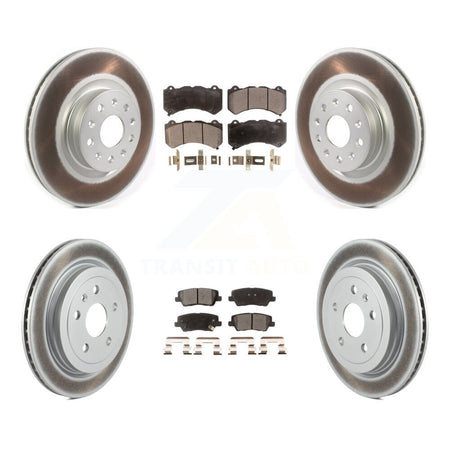 Front Rear Coated Disc Brake Rotors And Ceramic Pads Kit For Cadillac CTS KGT-102422