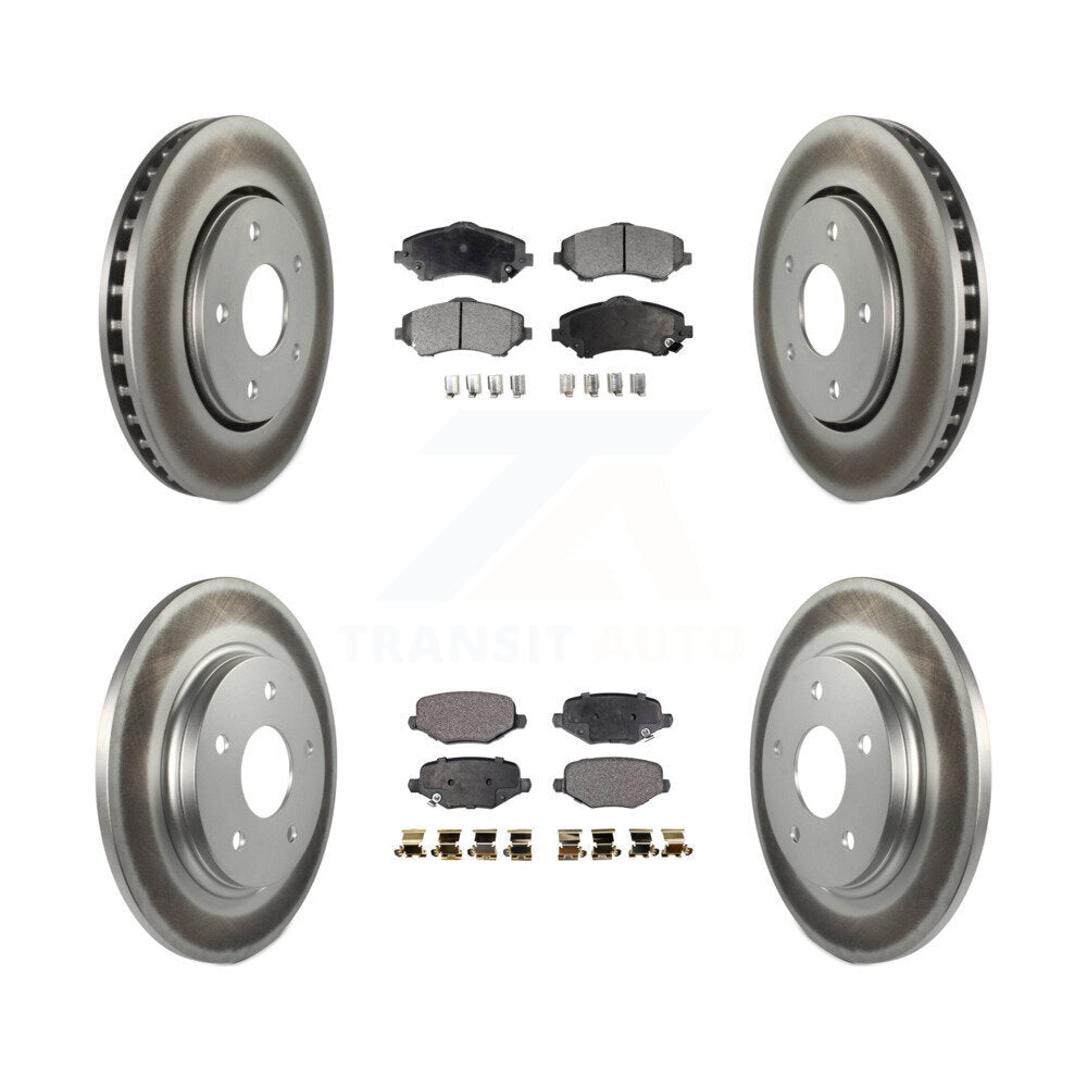 Front Rear Coated Brake Rotor Ceramic Pad Kit For Dodge Grand Caravan Chrysler Town & Ram KGT-102430