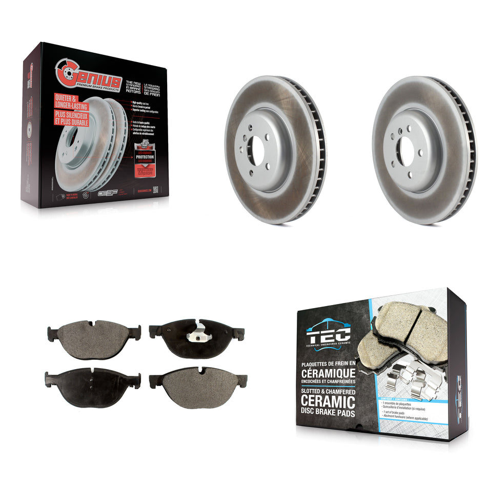 Front Coated Disc Brake Rotors And Ceramic Pads Kit For BMW 750i xDrive 750Li 550i GT KGT-102432