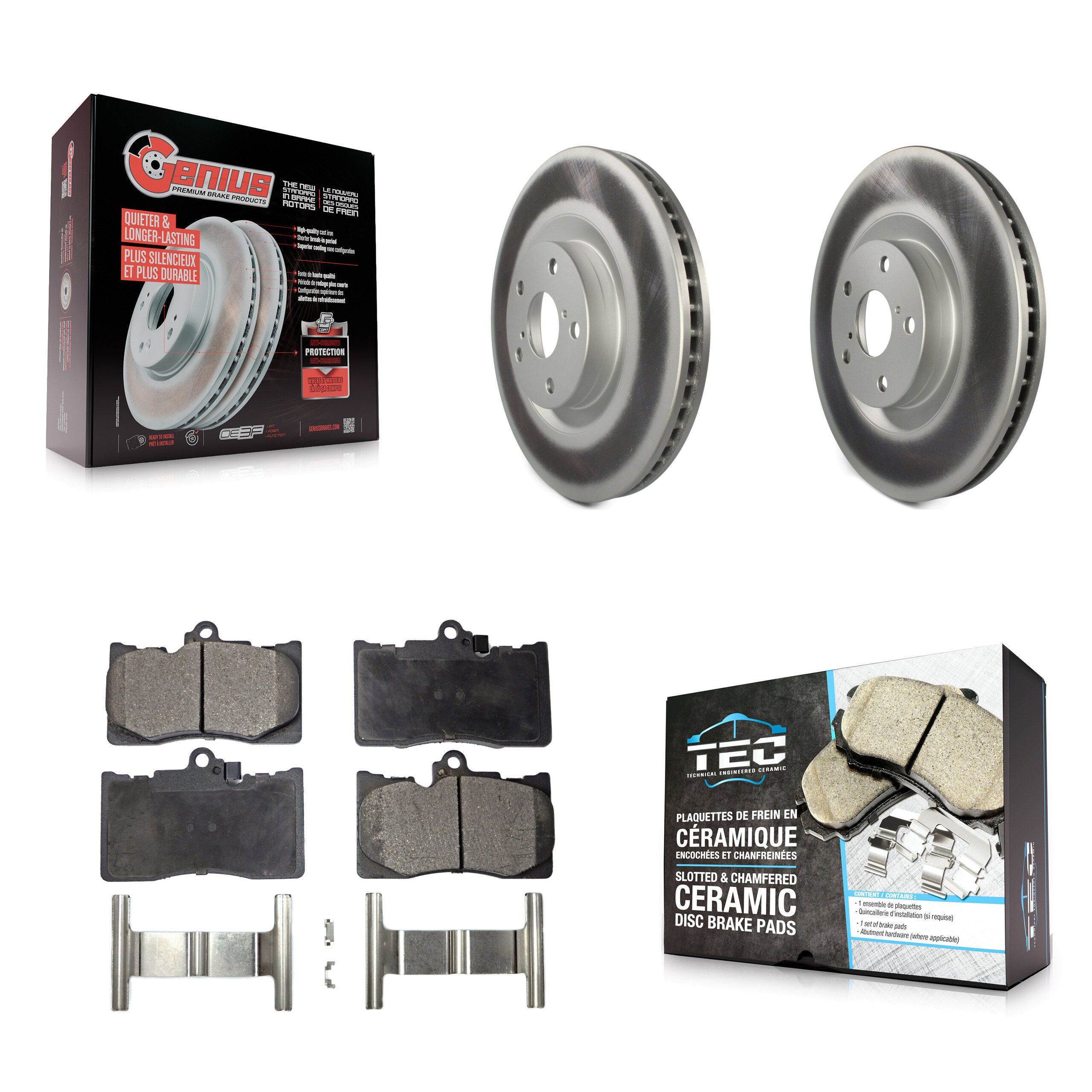 Front Coated Brake Rotor & Ceramic Pad Kit For Lexus IS300 IS350 GS350 RC350 RC300 GS450h KGT-102434