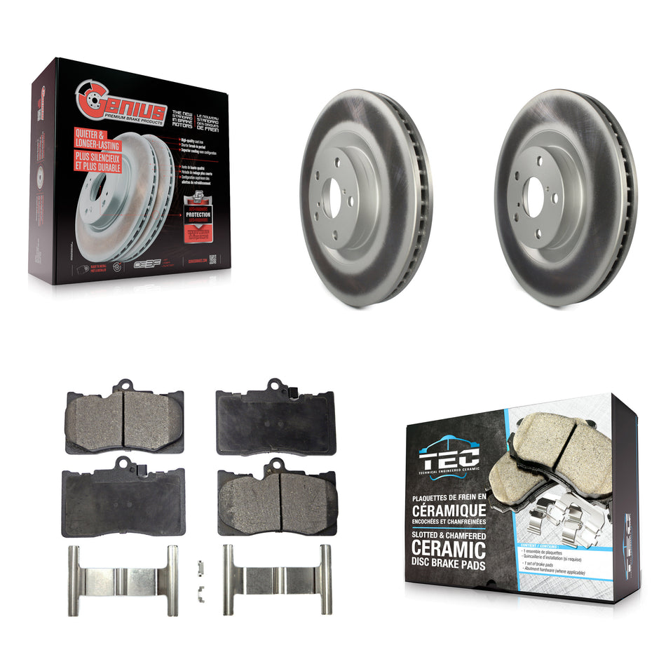 Front Coated Brake Rotor & Ceramic Pad Kit For Lexus IS300 IS350 GS350 RC350 RC300 GS450h KGT-102434