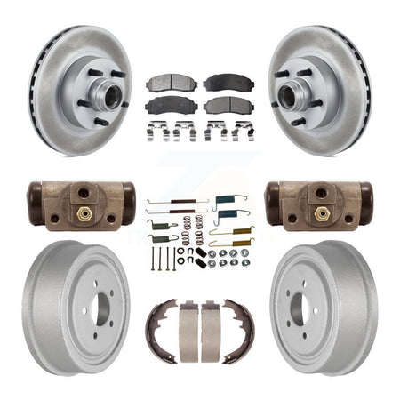 Front Rear Coat Disc Brake Rotor Ceramic Pad Drum Kit (9Pc) For 2006-2009 Ford Ranger RWD KGT-102447