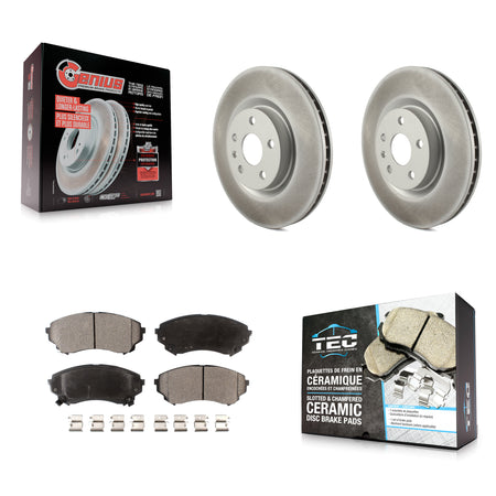 Front Coated Disc Brake Rotors And Ceramic Pads Kit For Cadillac CTS KGT-102450