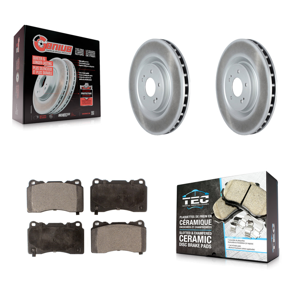 Front Coated Disc Brake Rotors And Ceramic Pads Kit For Mitsubishi Lancer KGT-102452