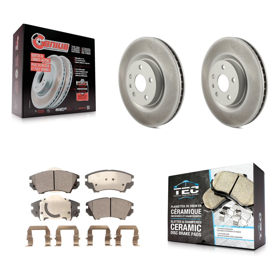 Front Coated Disc Brake Rotors And Ceramic Pads Kit For 2011-2017 Chevrolet Caprice KGT-102454