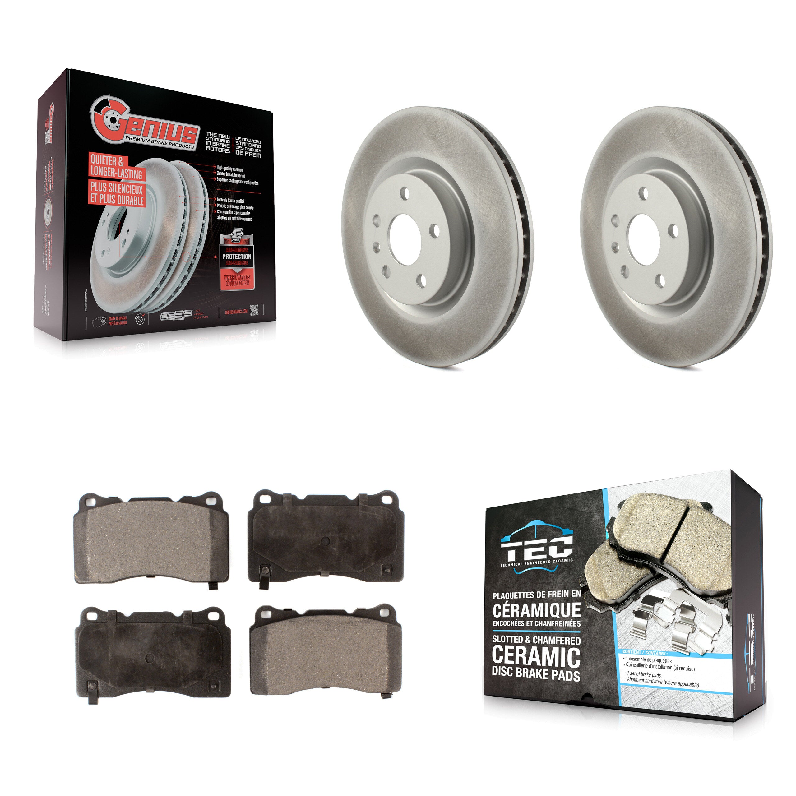 Front Coated Disc Brake Rotors And Ceramic Pads Kit For Cadillac XTS Buick Regal KGT-102455