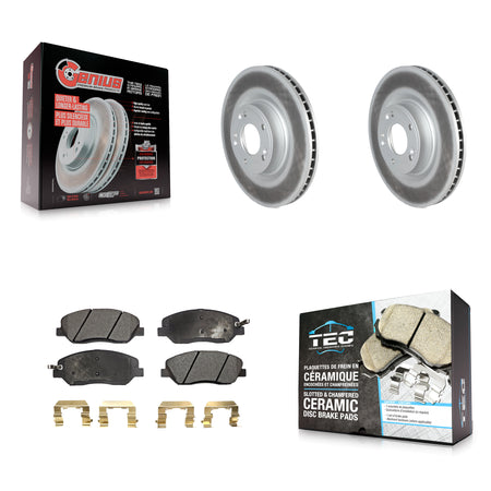 Front Coated Disc Brake Rotors And Ceramic Pads Kit For 2009-2011 Hyundai Genesis 3.8L KGT-102457