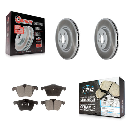 Front Coated Disc Brake Rotors And Ceramic Pads Kit For Volvo XC70 S60 V60 S80 V70 KGT-102458