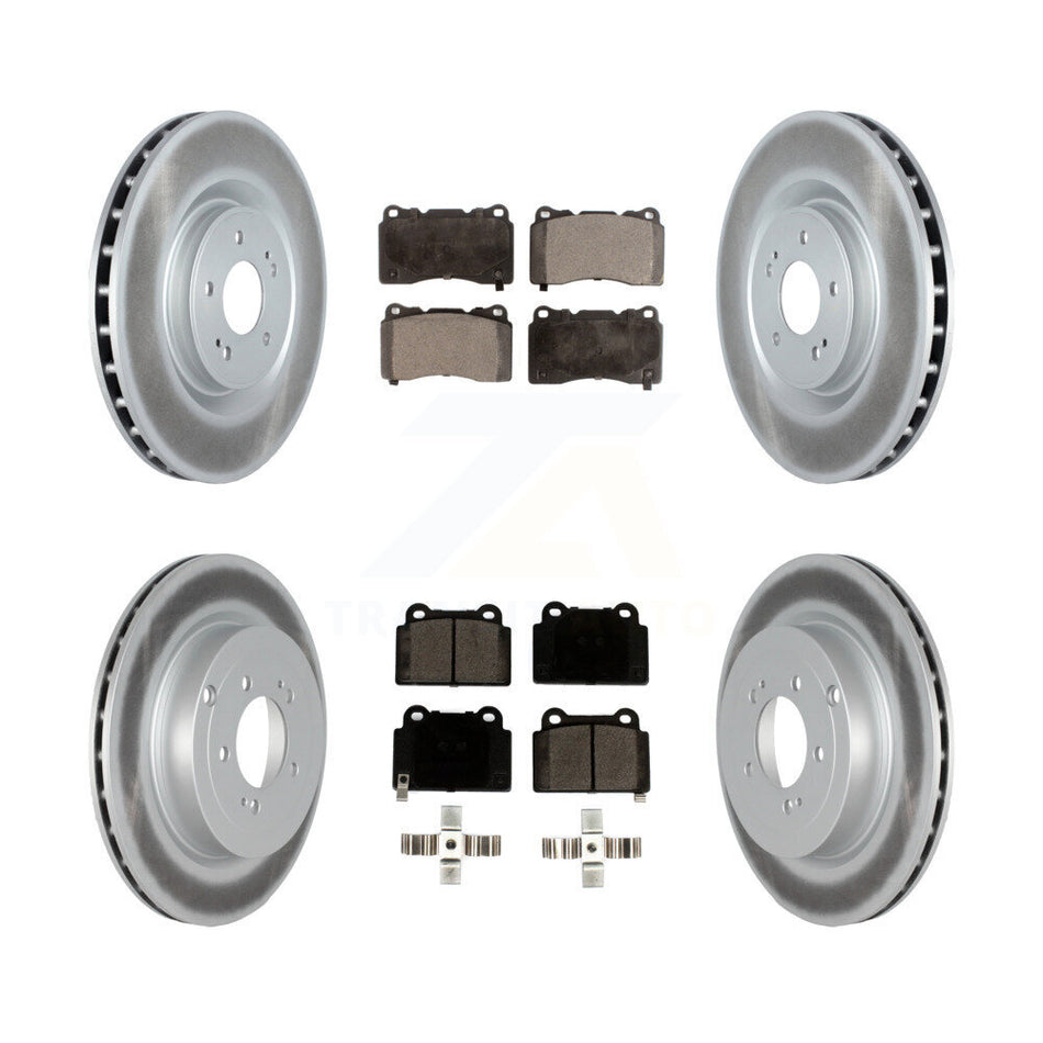 Front Rear Coated Disc Brake Rotors And Ceramic Pads Kit For Mitsubishi Lancer KGT-102464