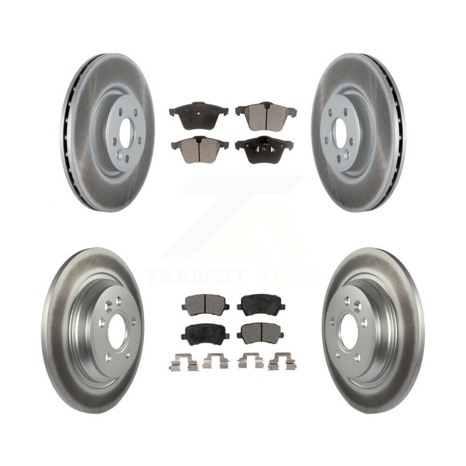 Front Rear Coated Disc Brake Rotors And Ceramic Pads Kit For Volvo S60 V70 KGT-102465