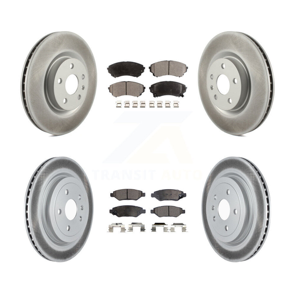 Front Rear Coat Disc Brake Rotors Ceramic Pad Kit For Cadillac CTS With Heavy Duty Brakes KGT-102473