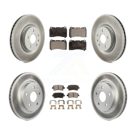 Front Rear Coated Disc Brake Rotors And Ceramic Pads Kit For Cadillac XTS KGT-102480