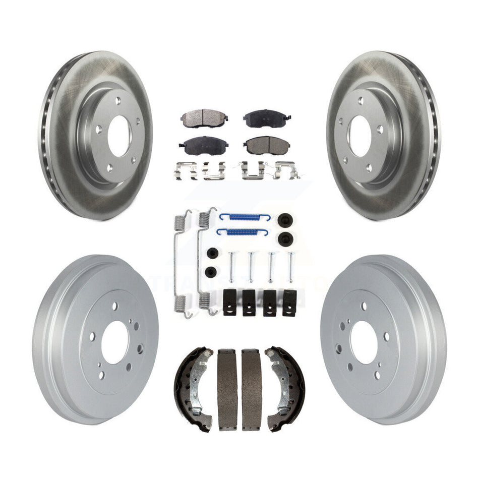 Front Rear Coated Disc Brake Rotors Ceramic Pads And Drum Kit (7Pc) For Nissan Sentra KGT-102488