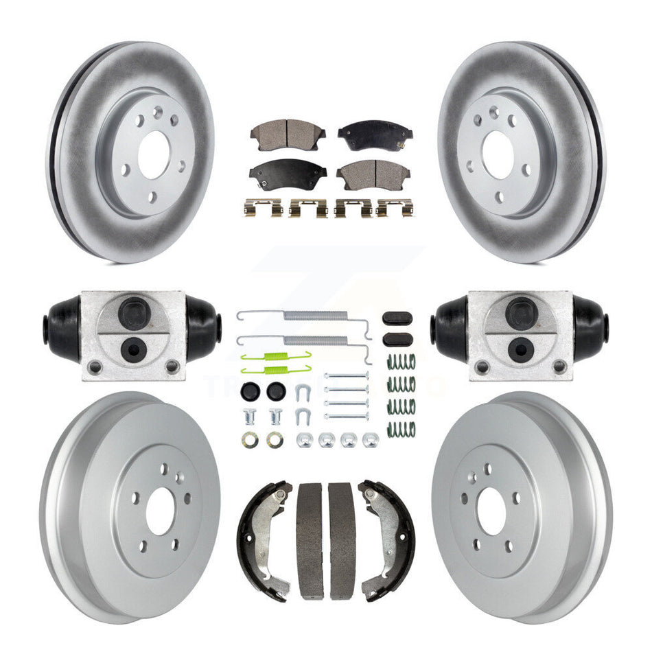 Front Rear Coated Disc Brake Rotor Ceramic Pad Drum Kit (9Pc) For Chevrolet Cruze Limited KGT-102493