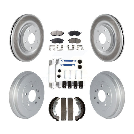 Front Rear Coated Brake Rotor Ceramic Pad & Drum Kit (7Pc) For Nissan Sentra Turbocharged KGT-102496