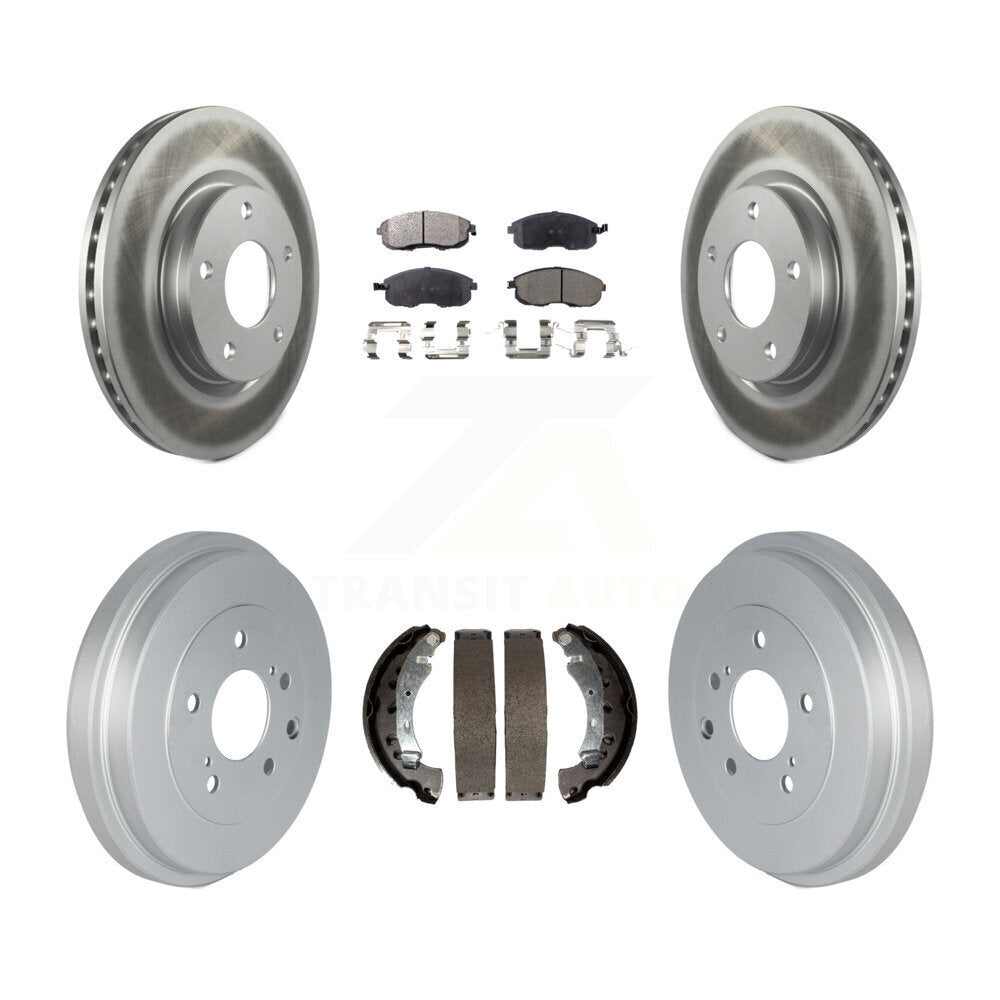 Front Rear Coated Disc Brake Rotors Ceramic Pads And Drum Kit For Nissan Sentra KGT-102498