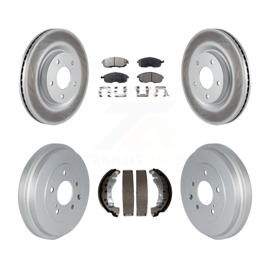 Front Rear Coat Brake Rotor Ceramic Pad Drum Kit For 2017-2019 Nissan Sentra Turbocharged KGT-102499