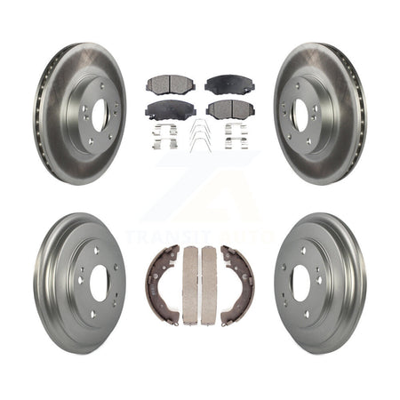 Front Rear Coated Disc Brake Rotors Ceramic Pads And Drum Kit For Honda Civic KGT-102504