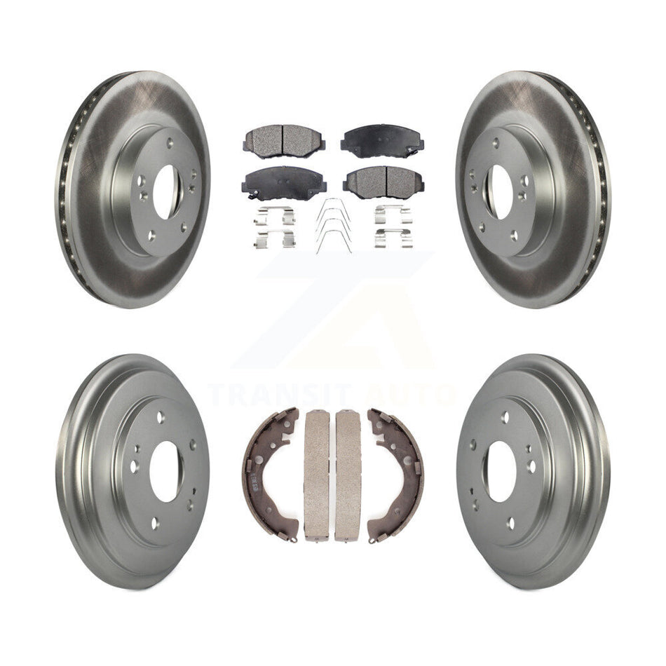 Front Rear Coated Disc Brake Rotors Ceramic Pads And Drum Kit For Honda Civic KGT-102504