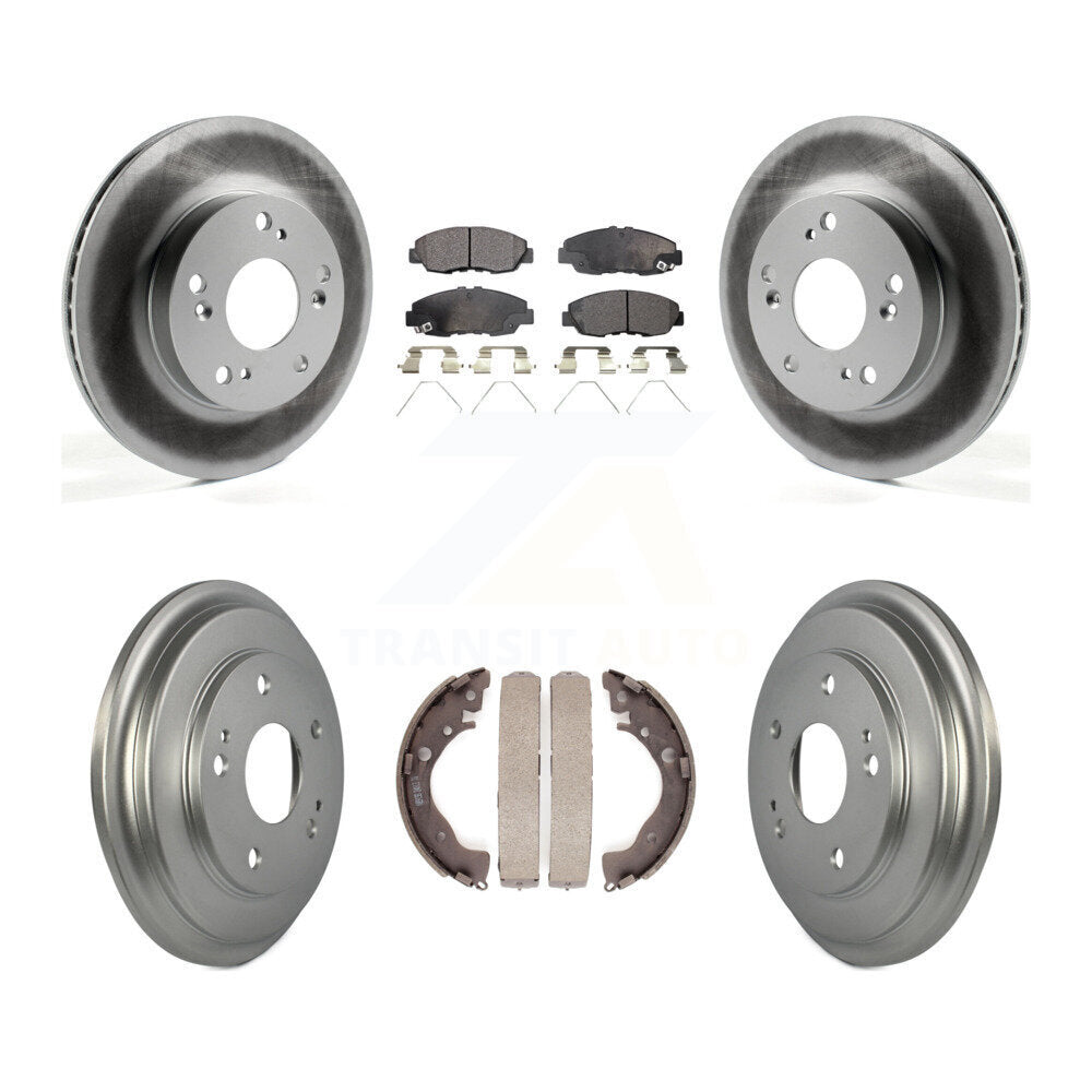 Front Rear Coated Disc Brake Rotors Ceramic Pads And Drum Kit For Honda Civic KGT-102505