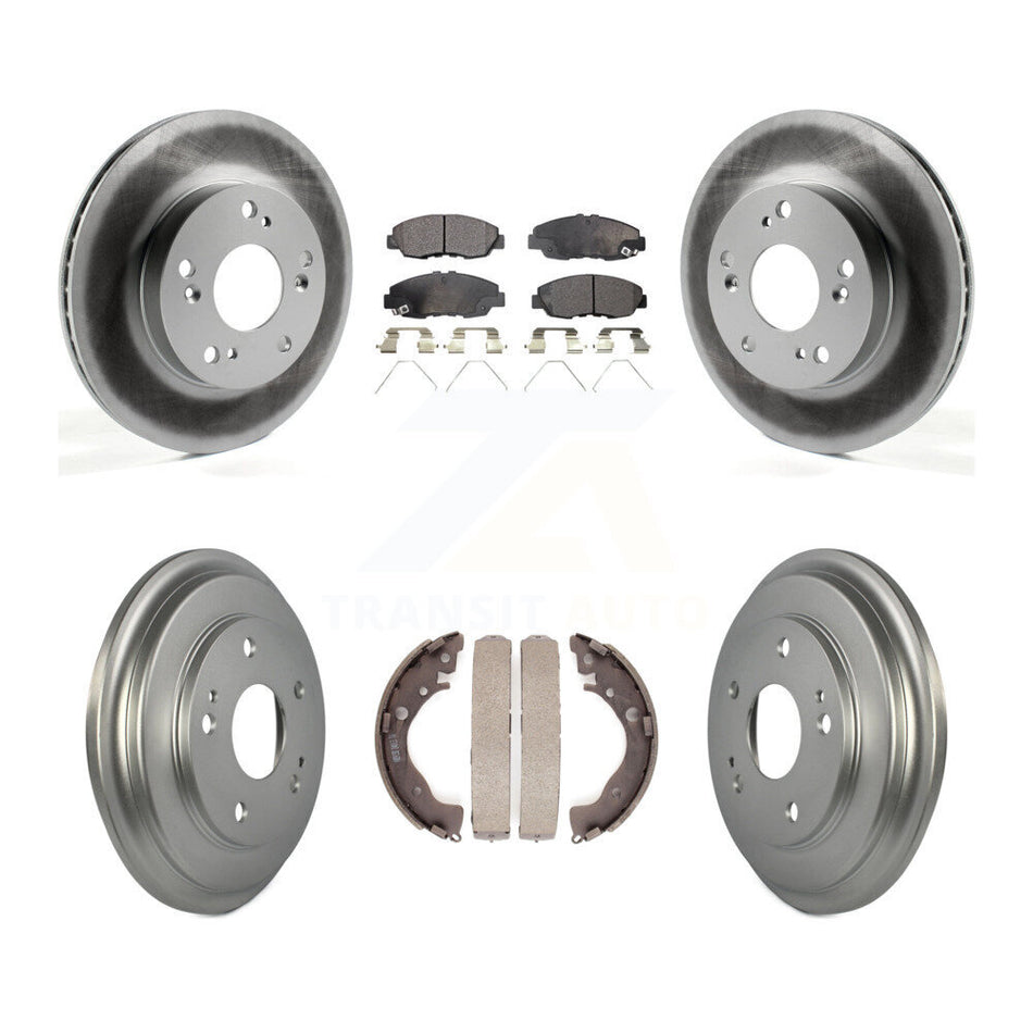 Front Rear Coated Disc Brake Rotors Ceramic Pads And Drum Kit For Honda Civic KGT-102505