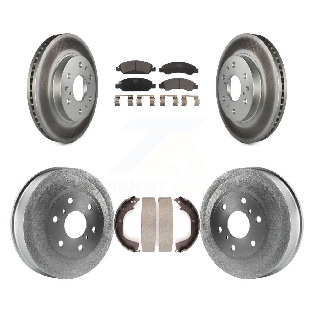 Front Rear Coat Brake Rotors Ceramic Pad Drum Kit For GMC Sierra 1500 Chevrolet Silverado KGT-102507
