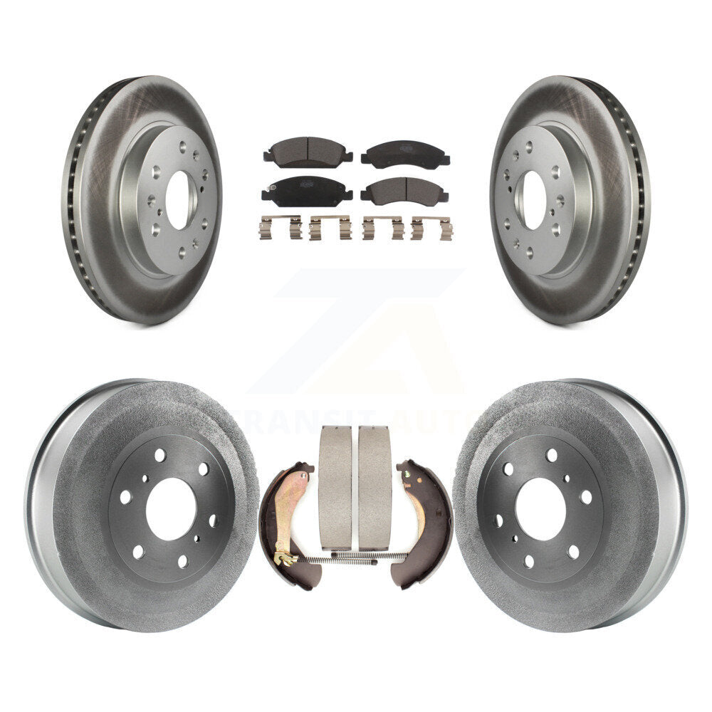 Front Rear Coat Brake Rotors Ceramic Pad Drum Kit For Chevrolet Silverado 1500 GMC Sierra KGT-102508