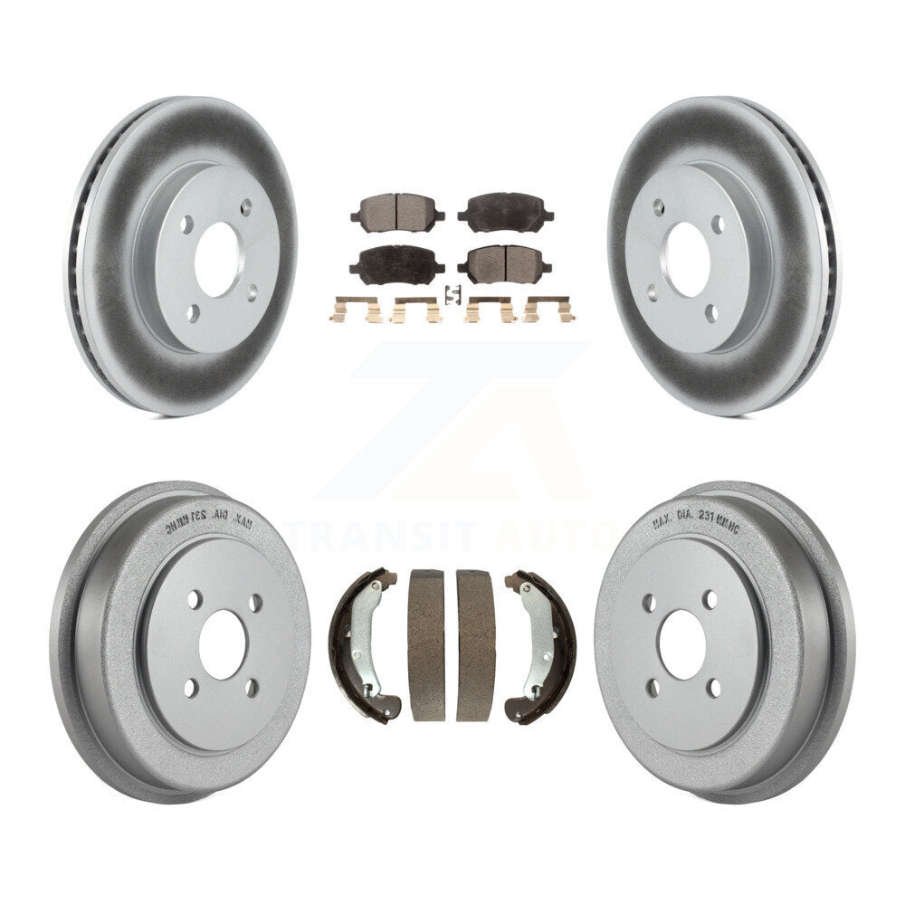 Front Rear Coat Brake Rotors Ceramic Pad Drum Kit For Pontiac Chevrolet Cobalt Saturn Ion KGT-102512