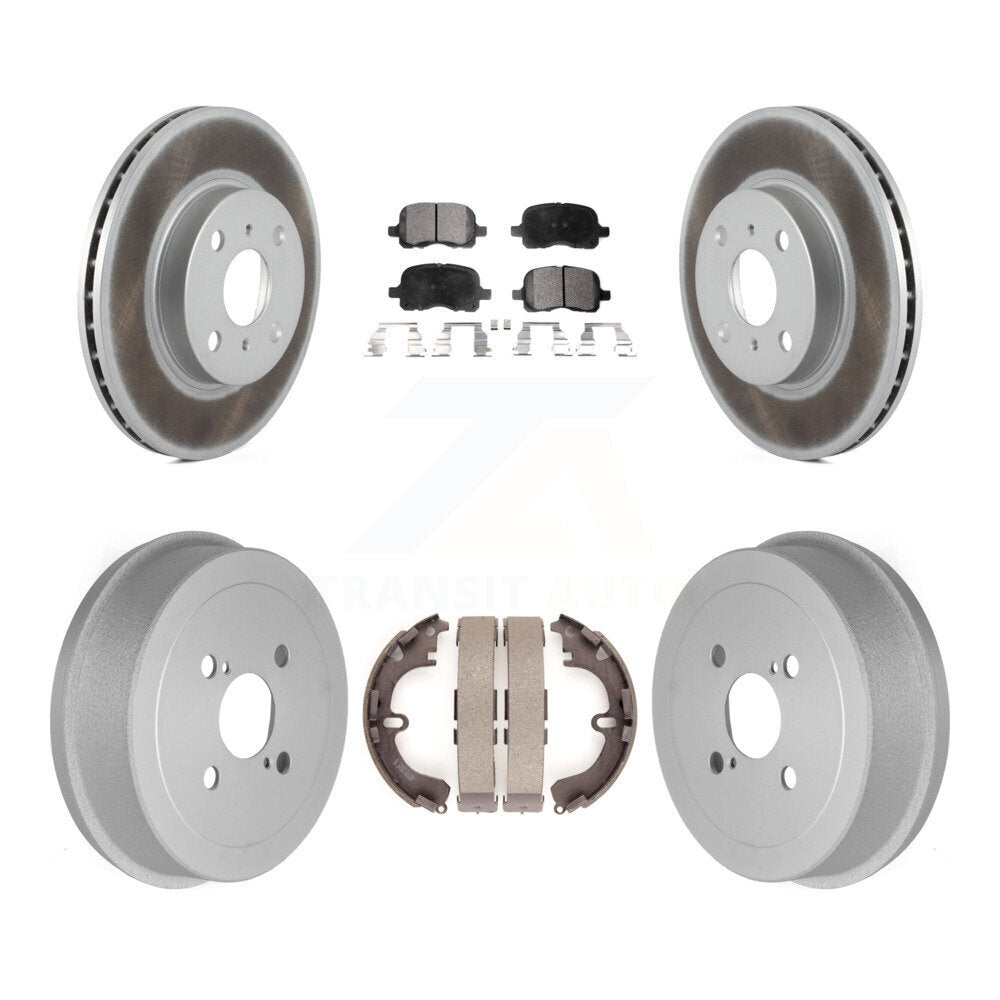 Front Rear Coat Disc Brake Rotors Ceramic Pad Drum Kit For Toyota Corolla Chevrolet Prizm KGT-102521