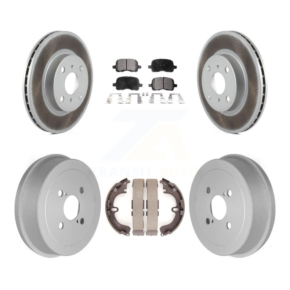 Front Rear Coat Disc Brake Rotors Ceramic Pad Drum Kit For Toyota Corolla Chevrolet Prizm KGT-102521