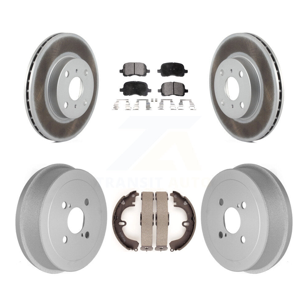 Front Rear Coated Disc Brake Rotors Ceramic Pads And Drum Kit For Toyota Corolla KGT-102522