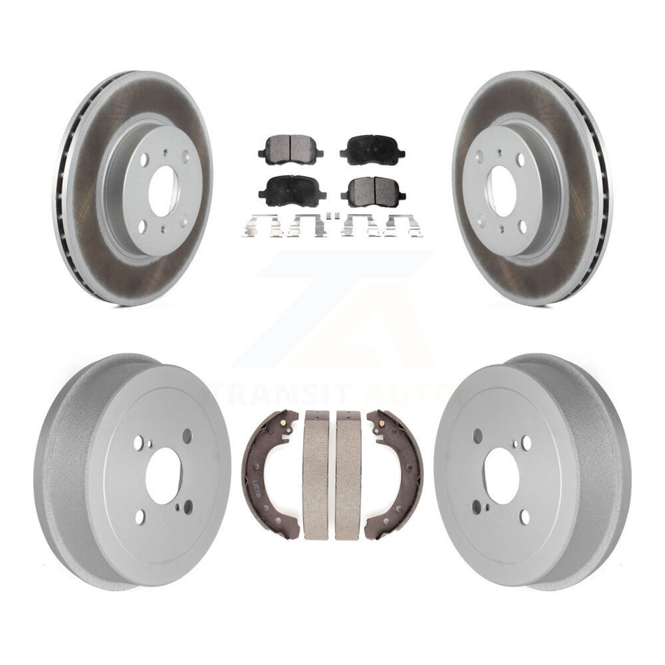 Front Rear Coat Disc Brake Rotors Ceramic Pad Drum Kit For 2002 Toyota Corolla From 04 02 KGT-102523