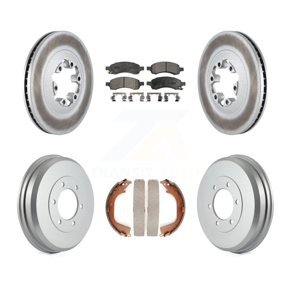Front Rear Coated Disc Brake Rotor Ceramic Pad Drum Kit For Chevrolet Colorado GMC Canyon KGT-102525