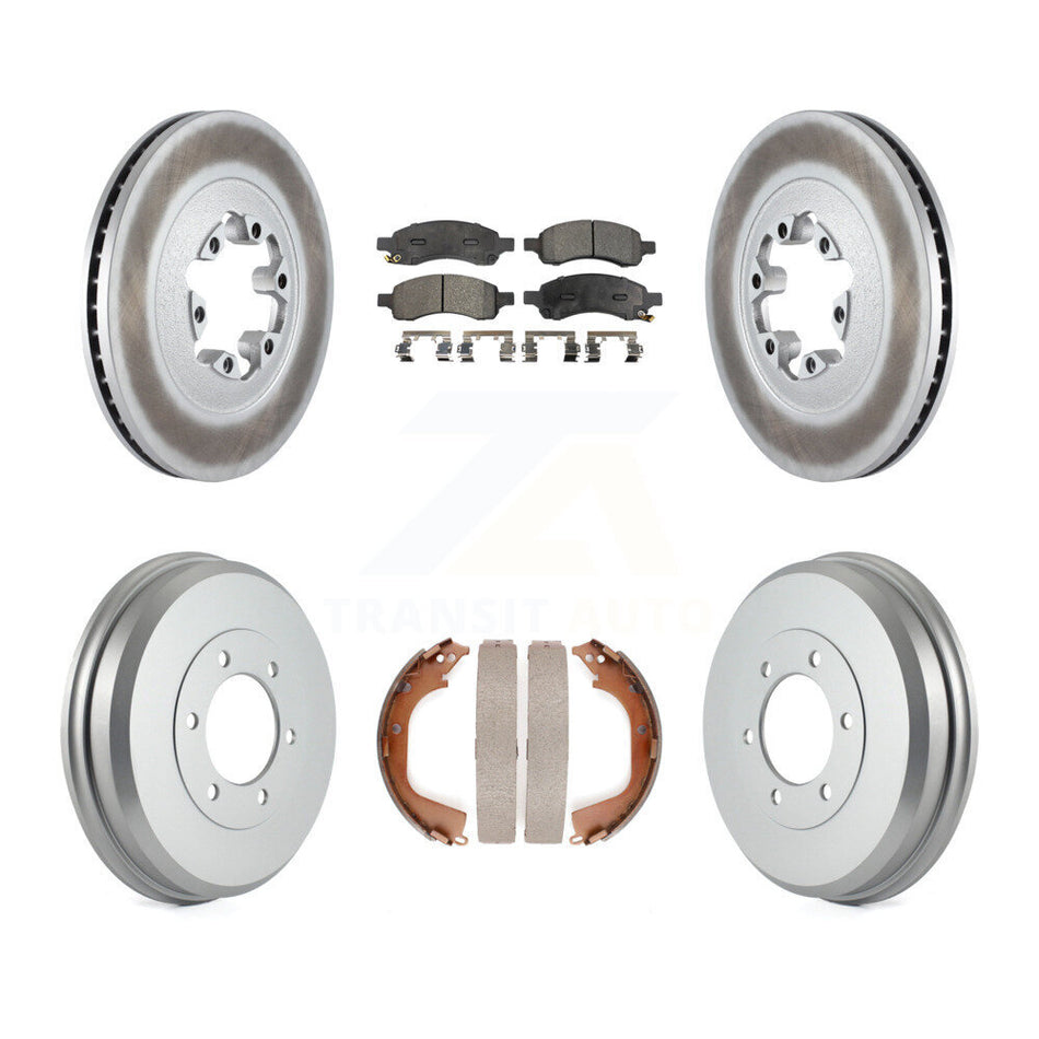 Front Rear Coated Disc Brake Rotor Ceramic Pad Drum Kit For Chevrolet Colorado GMC Canyon KGT-102525
