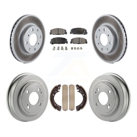 Front Rear Coated Disc Brake Rotors Ceramic Pads And Drum Kit For Honda Civic KGT-102526