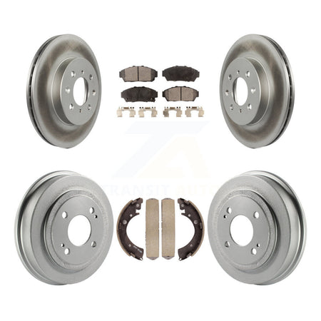 Front Rear Coated Disc Brake Rotors Ceramic Pads And Drum Kit For Honda Civic KGT-102528