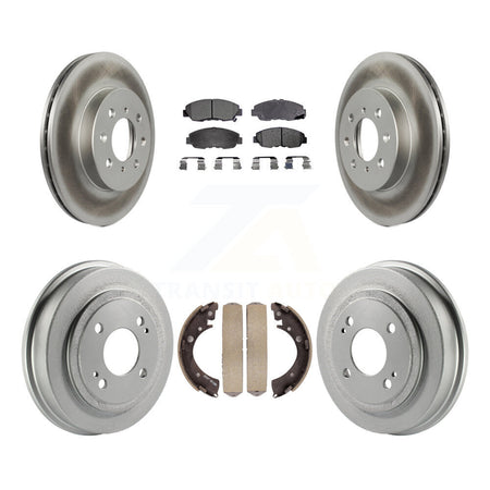 Front Rear Coated Disc Brake Rotors Ceramic Pads And Drum Kit For Honda Civic Acura EL KGT-102529