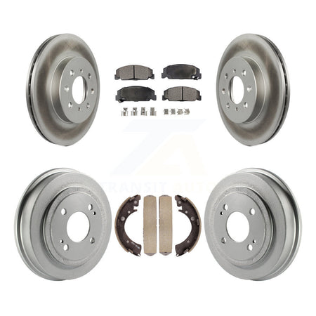 Front Rear Coat Brake Rotor Ceramic Pad Drum Kit For 1997 Honda Civic LX with 4-Wheel ABS KGT-102531